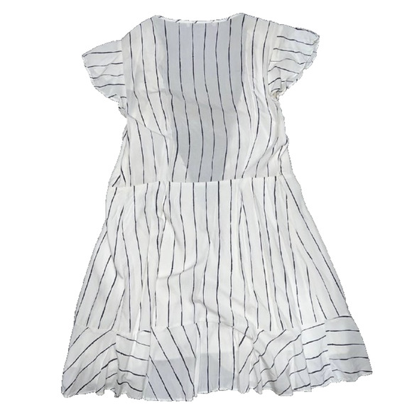 Abercrombie & Fitch White/Grey Y2K Wrap Dress Medium A004460 - Picture 10 of 10